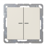 Выключатель двухклавишный с подсветкой Jung FDdesign Слоновая кость (в сборе) 