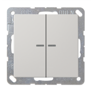 Выключатель двухклавишный с подсветкой Jung FDdesign Светло-серый (в сборе) 