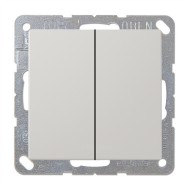 Выключатель двухклавишный Jung FDdesign Светло-серый (в сборе) 
