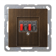 Розетка аккустическая двойная Jung LSplus Латунь Antik (в сборе) 