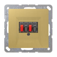 Розетка аккустическая двойная Jung LSplus Латунь Classic (в сборе) 