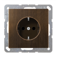 Розетка с заземлением, винтовые клеммы Jung LSdesign Латунь Antik (в сборе) 