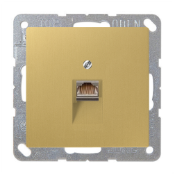 Розетка компьютерная 1xRJ45 UTP 6 категории Jung LSdesign Латунь Classic (в сборе) 