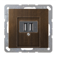 Розетка USB для зарядки устройств Jung LSdesign Латунь Antik (в сборе) 