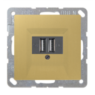 Розетка USB для зарядки устройств Jung LSplus Латунь Classic (в сборе) 