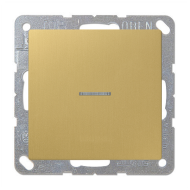 Выключатель одноклавишный с подсветкой Jung FDdesign Латунь Classic (в сборе) 