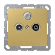 Розетка TV / SAT проходная Jung LSplus Латунь Classic (в сборе) 