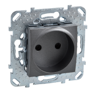 Розетка без заземления Schneider Electric Unica Top Графит (в сборе) 