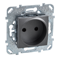 Розетка без заземления Schneider Electric Unica Top Графит (в сборе) 