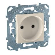 Розетка без заземления Schneider Electric Unica Quadro Слоновая кость (в сборе) (бежевый) 