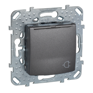 Розетка с заземлением и с крышкой Schneider Electric Unica Class Графит (в сборе) 