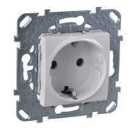 Розетка с заземлением, винтовые клеммы Schneider Electric Unica Quadro Белый (в сборе) 