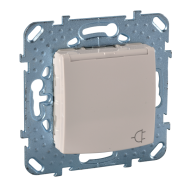 Розетка с заземлением и с крышкой Schneider Electric Unica Quadro Слоновая кость (в сборе) (бежевый) 
