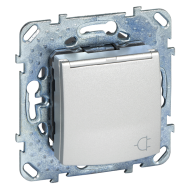 Розетка с заземлением и с крышкой Schneider Electric Unica Class Алюминий (в сборе) 