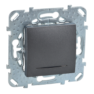 Выключатель одноклавишный с подсветкой Schneider Electric Unica Class Графит (в сборе) 