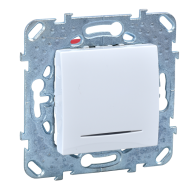 Выключатель одноклавишный с подсветкой Schneider Electric Unica Quadro Белый (в сборе) 