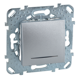 Промежуточный переключатель (перекрестный) с подсветкой Schneider Electric Unica Top Алюминий (в сборе) 