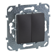 Выключатель двухклавишный Schneider Electric Unica Class Графит (в сборе) 