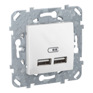 Розетка USB для зарядки устройств Schneider Electric Unica Белый (в сборе) 