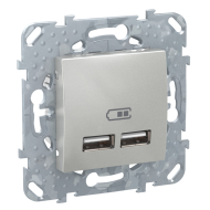 Розетка USB для зарядки устройств Schneider Electric Unica Class Алюминий (в сборе) 