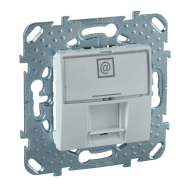 Розетка компьютерная 1xRJ45 UTP 6 категории Schneider Electric Unica Quadro Белый (в сборе) 