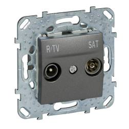 Розетка TV / SAT оконечная Schneider Electric Unica Top Графит (в сборе) 