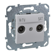 Розетка TV / SAT простая Schneider Electric Unica Quadro Белый (в сборе) 