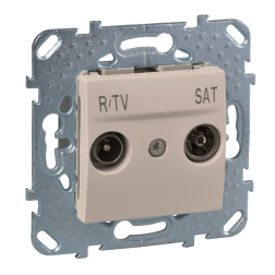 Розетка TV / SAT оконечная Schneider Electric Unica Слоновая кость (в сборе) (бежевый) 