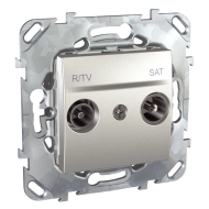 Розетка TV / SAT проходная Schneider Electric Unica Class Алюминий (в сборе) 