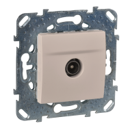Розетка TV проходная Schneider Electric Unica Хамелеон Слоновая кость (в сборе) (бежевый) 
