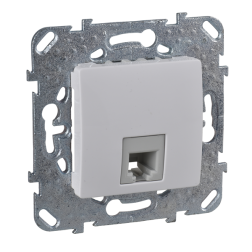 Розетка телефонная 1xRJ11 Schneider Electric Unica Хамелеон Белый (в сборе) 