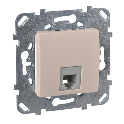 Розетка телефонная 1xRJ11 Schneider Electric Unica Слоновая кость (в сборе) (бежевый) 