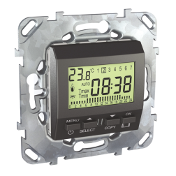 Терморегулятор электронный Schneider Electric Unica Class Графит (в сборе) 