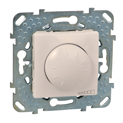 Светорегулятор поворотный 400 Вт Schneider Electric Unica Quadro Слоновая кость (в сборе) (бежевый) 