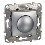 Светорегулятор поворотный 400 Вт Schneider Electric Unica Class Алюминий (в сборе) 