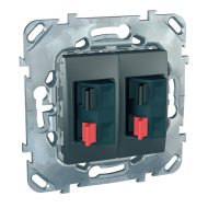 Розетка аккустическая двойная Schneider Electric Unica Class Графит (в сборе) 