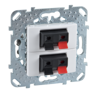 Розетка аккустическая двойная Schneider Electric Unica Quadro Белый (в сборе) 