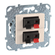 Розетка аккустическая двойная Schneider Electric Unica Quadro Слоновая кость (в сборе) (бежевый) 