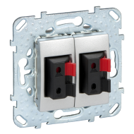 Розетка аккустическая двойная Schneider Electric Unica Class Алюминий (в сборе) 