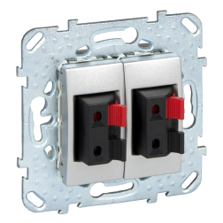 Розетка аккустическая двойная Schneider Electric Unica Quadro Алюминий (в сборе) 