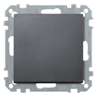 Розетка с заземлением и с крышкой Merten M-Pure Антрацит (в сборе) 