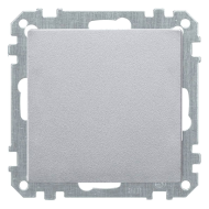 Розетка с заземлением и с крышкой Merten M-Pure Алюминий (в сборе) 