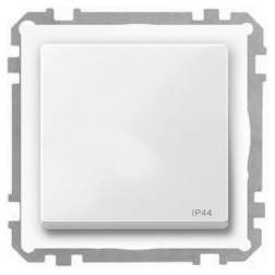 Розетка IP44 с заземлением и с крышкой Merten M-Elegance Полярно - белый (в сборе) 