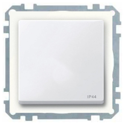 Розетка IP44 с заземлением и с крышкой Merten M-Elegance Активный белый (в сборе) 