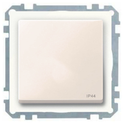 Розетка IP44 с заземлением и с крышкой Merten M-Elegance Бежевый (в сборе) 