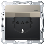 Розетка IP44 с заземлением и с крышкой Merten D-Life Никель (в сборе) 