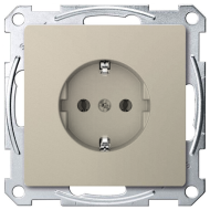 Розетка с заземлением, самозажимные клеммы Merten D-Life Сахара (в сборе) 