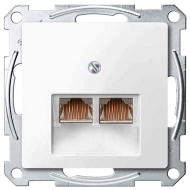 Розетка телефонная двойная 2xRJ11 Merten M-Smart Активный белый (в сборе) 