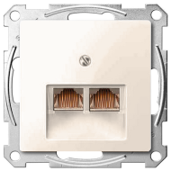 Розетка телефонная двойная 2xRJ11 Merten M-Smart Бежевый (в сборе) 