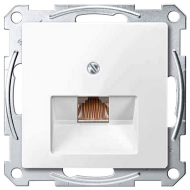 Розетка телефонная 1xRJ11 Merten M-Pure Активный белый (в сборе) 